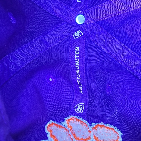 Deep purple Clemson baseball cap w embroidered orange paw - Picture 11 of 14